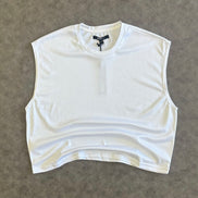 Boxy Sleeveless Muscle T-Shirt White