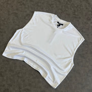 Boxy Sleeveless Muscle T-Shirt White