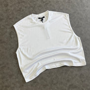 Boxy Sleeveless Muscle T-Shirt White