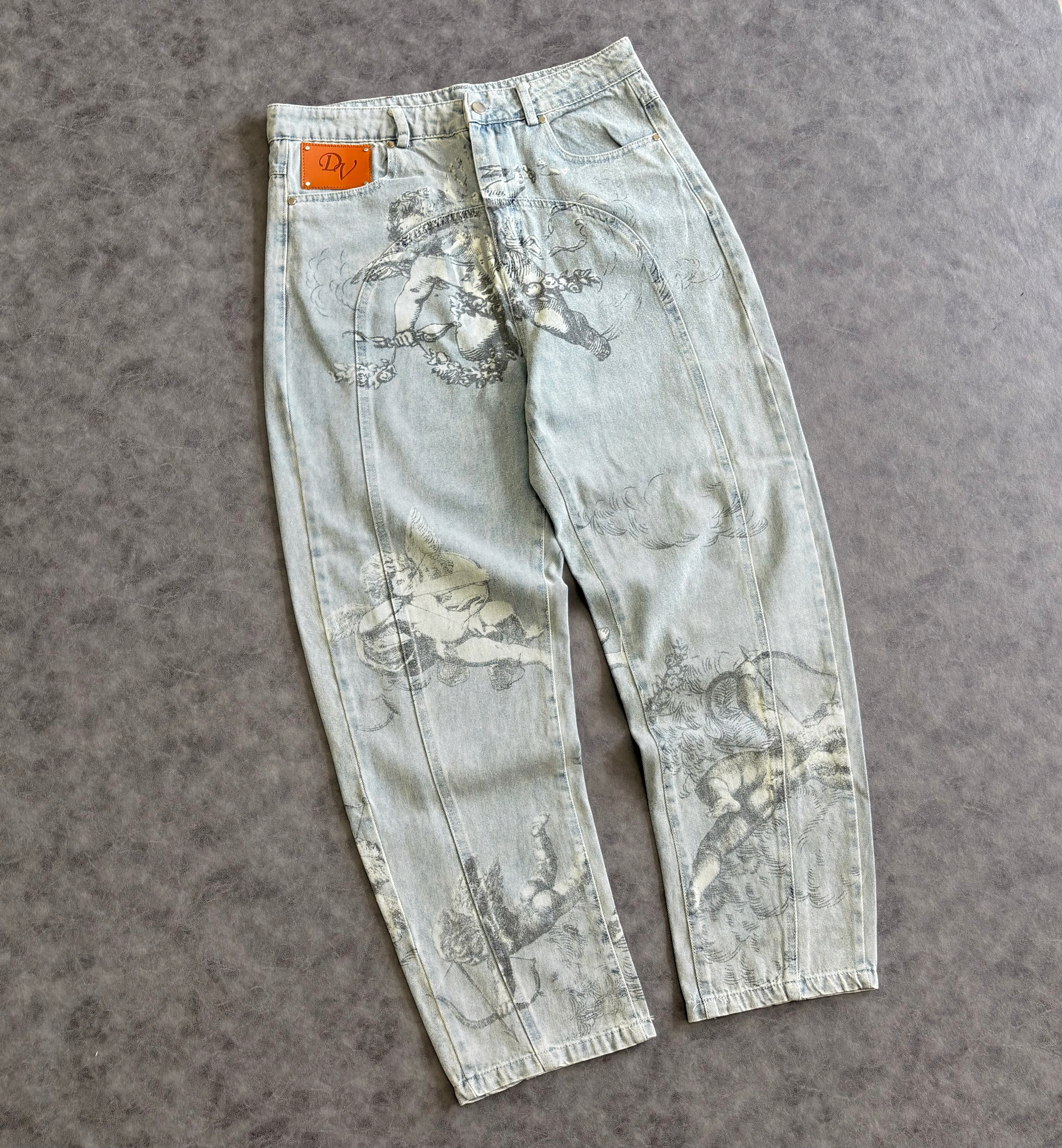 Y2K Retro Baggy Trendy Cupid Angel American Hip Hop Pants