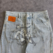Y2K Retro Baggy Trendy Cupid Angel American Hip Hop Pants