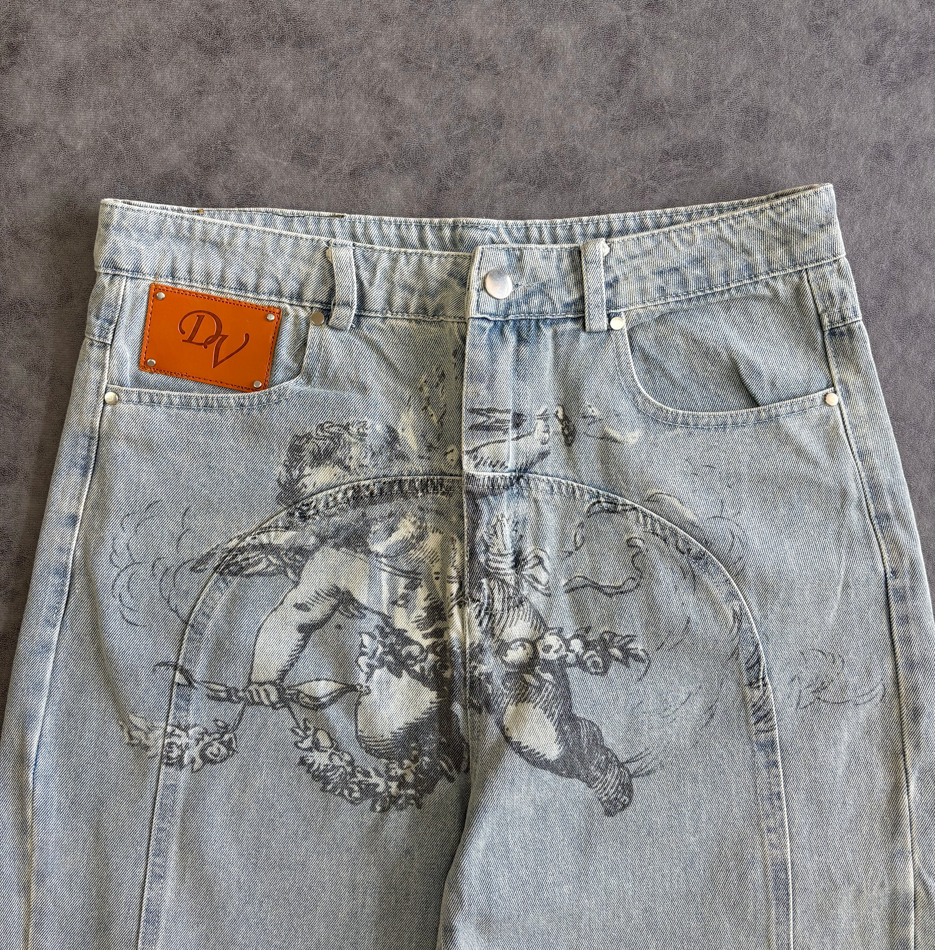 Y2K Retro Baggy Trendy Cupid Angel American Hip Hop Pants