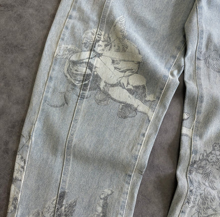 Y2K Retro Baggy Trendy Cupid Angel American Hip Hop Pants