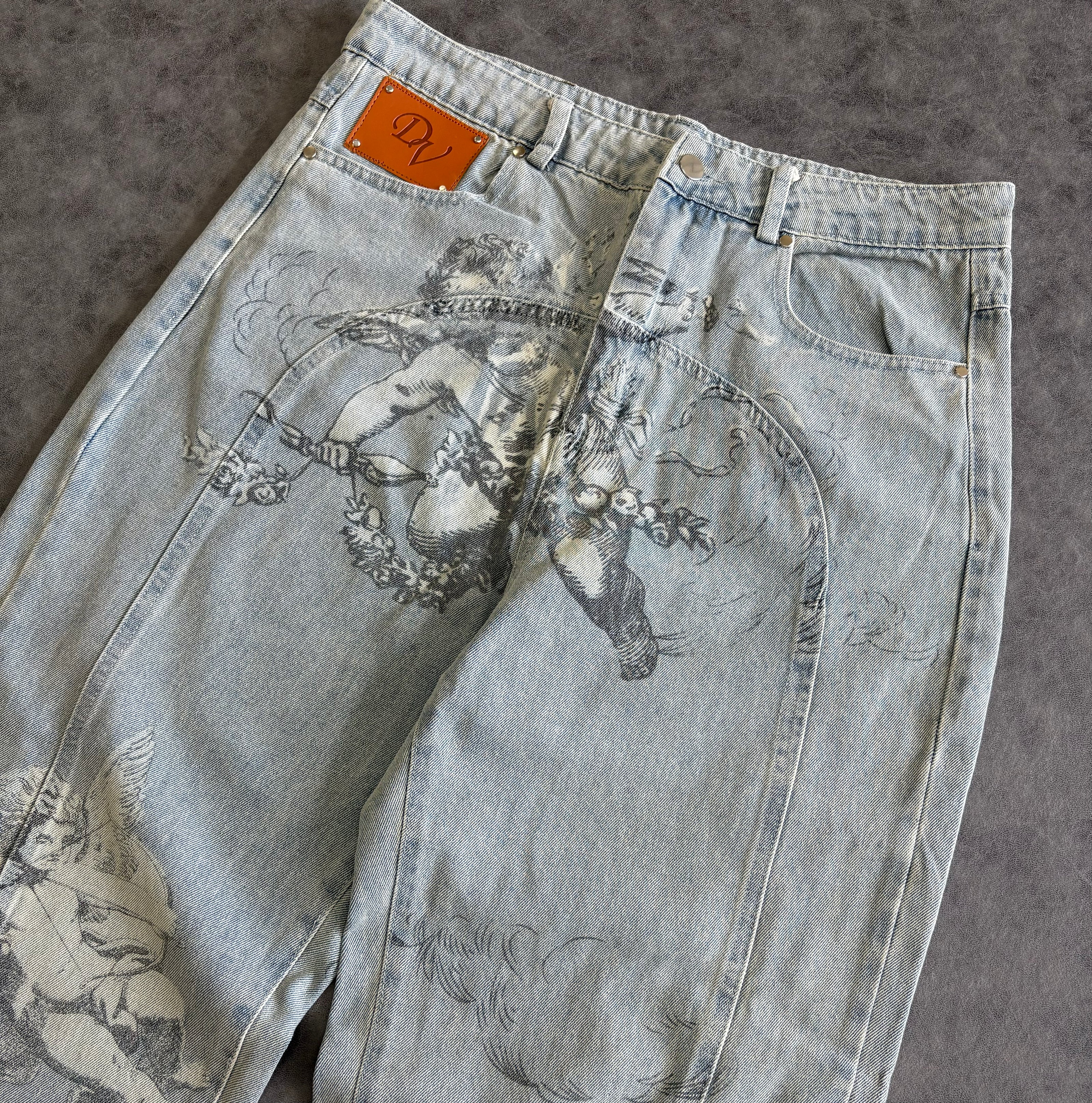 Y2K Retro Baggy Trendy Cupid Angel American Hip Hop Pants