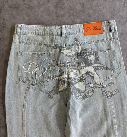 Y2K Retro Baggy Trendy Cupid Angel American Hip Hop Pants
