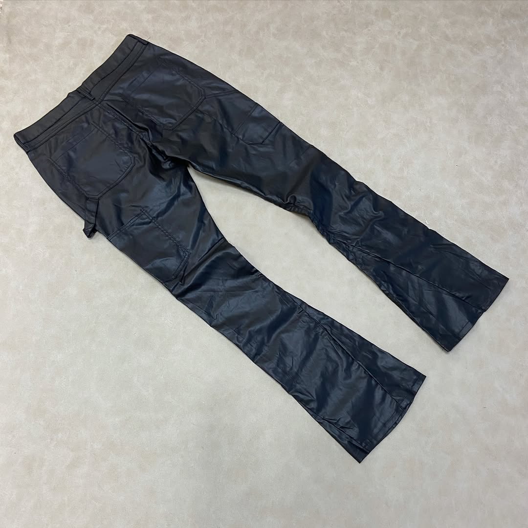 Faux Leather Stacked Skinny Flare Pants