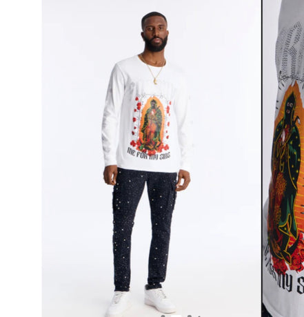 Forgive My Sins Rhinestone Long Sleeve T-Shirt