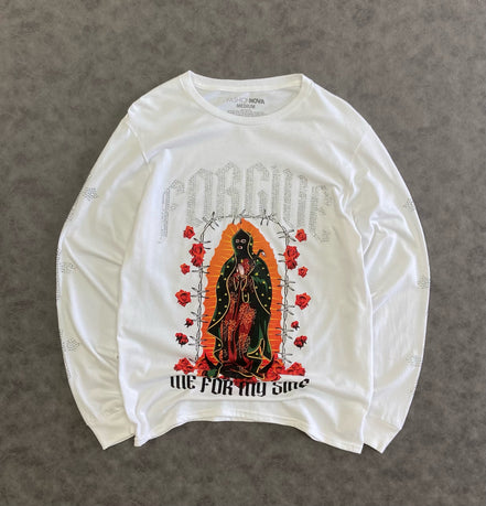 Forgive My Sins Rhinestone Long Sleeve T-Shirt