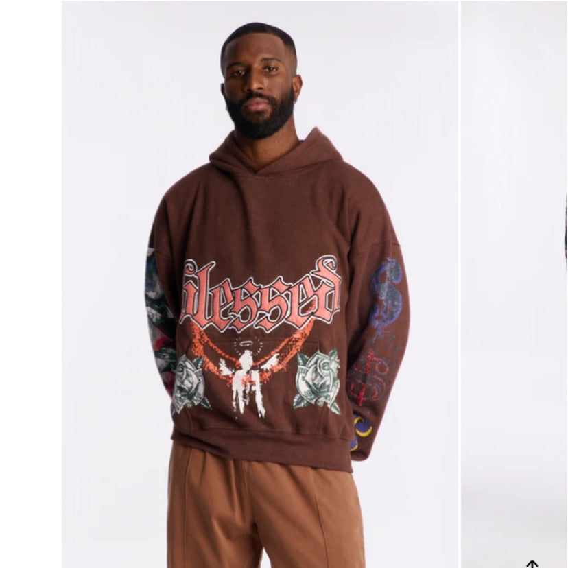 Stay Blessed Washed Oversized Boxy Hoodie