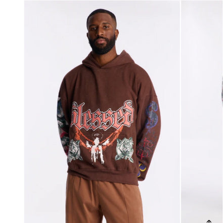 Stay Blessed Washed Oversized Boxy Hoodie