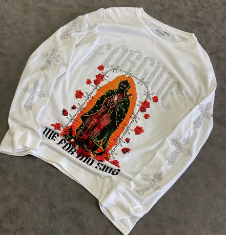 Forgive My Sins Rhinestone Long Sleeve T-Shirt