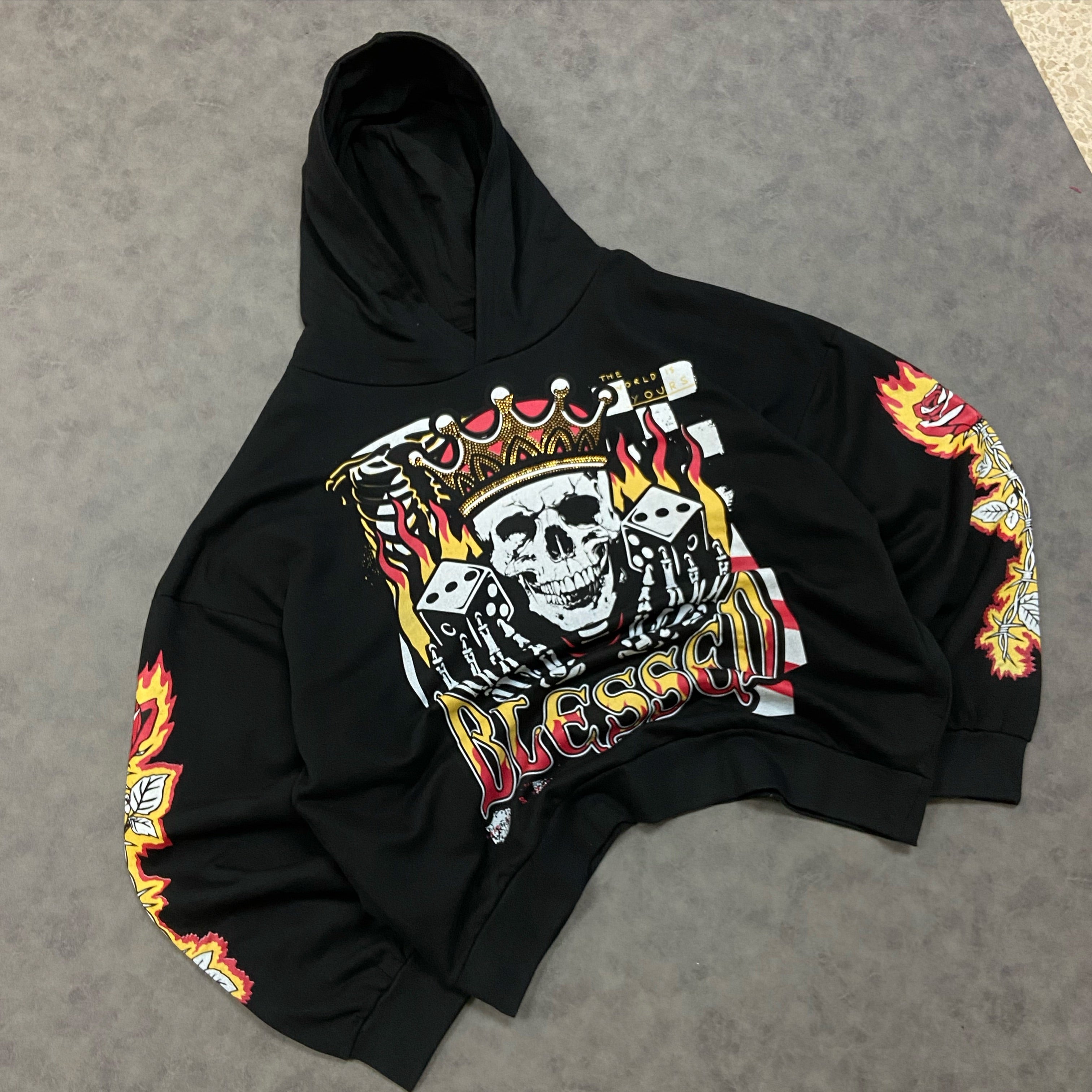 Reason Rhinestone Blessed Hoodie