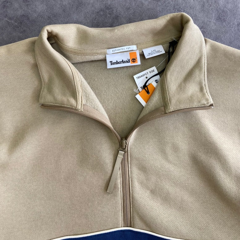 Timberland Cut-and-Sew Quarter Zip Crewneck