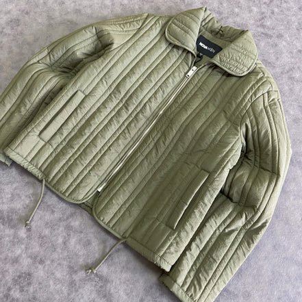 Relaxed Nylon Quilted Work - Oliva Jacket