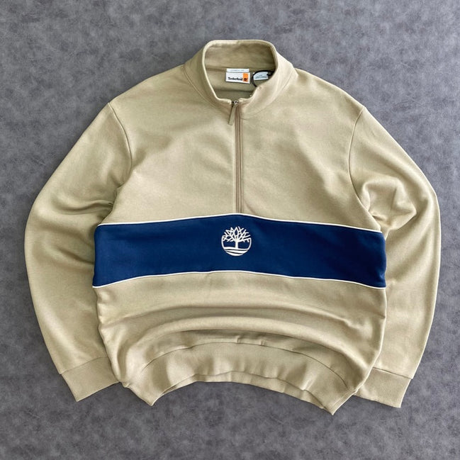 Timberland Cut-and-Sew Quarter Zip Crewneck