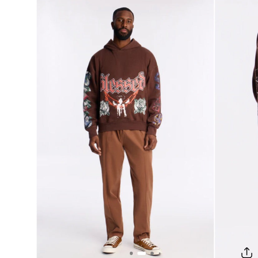 Stay Blessed Washed Oversized Boxy Hoodie