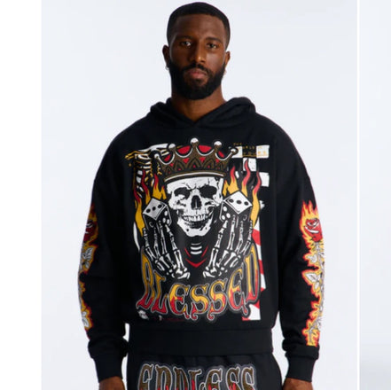 Reason Rhinestone Blessed Hoodie