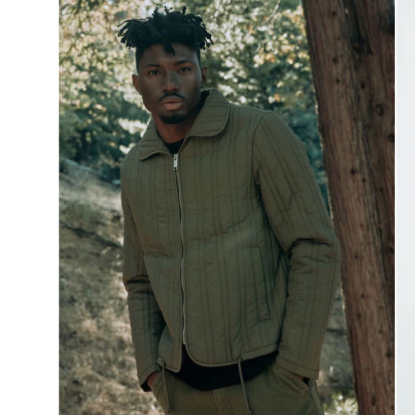 Relaxed Nylon Quilted Work - Oliva Jacket