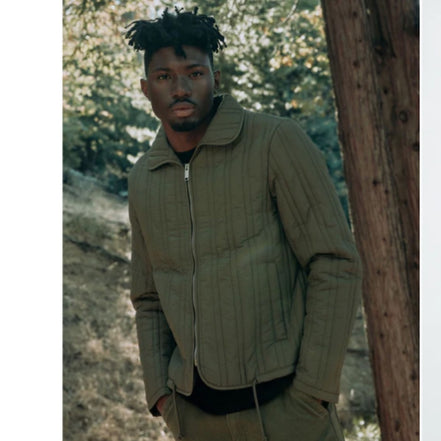 Relaxed Nylon Quilted Work - Oliva Jacket