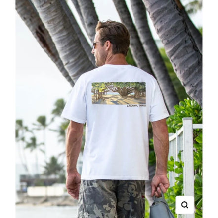 Banyan Tree Court - White Short Sleeve Crewneck T-Shirt