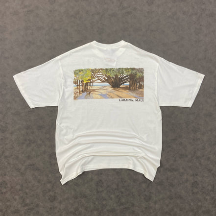 Banyan Tree Court - White Short Sleeve Crewneck T-Shirt