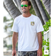 Banyan Tree Court - White Short Sleeve Crewneck T-Shirt