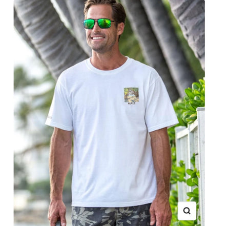Banyan Tree Court - White Short Sleeve Crewneck T-Shirt