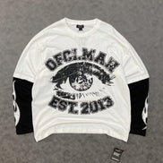 Tall Faux Layer Ofcl Varsity Printed Oversized T-Shirt
