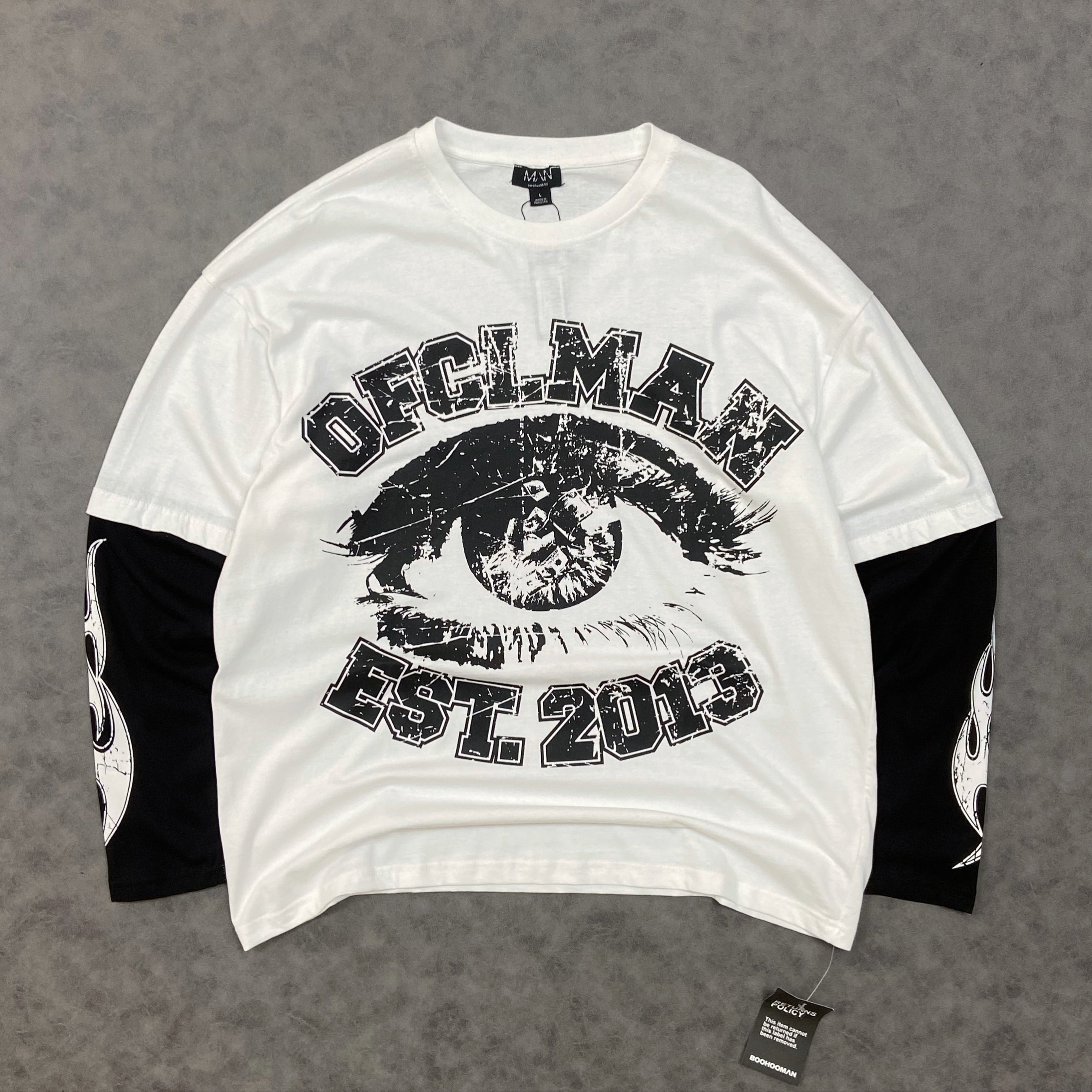 Tall Faux Layer Ofcl Varsity Printed Oversized T-Shirt