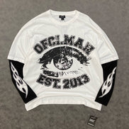 Tall Faux Layer Ofcl Varsity Printed Oversized T-Shirt