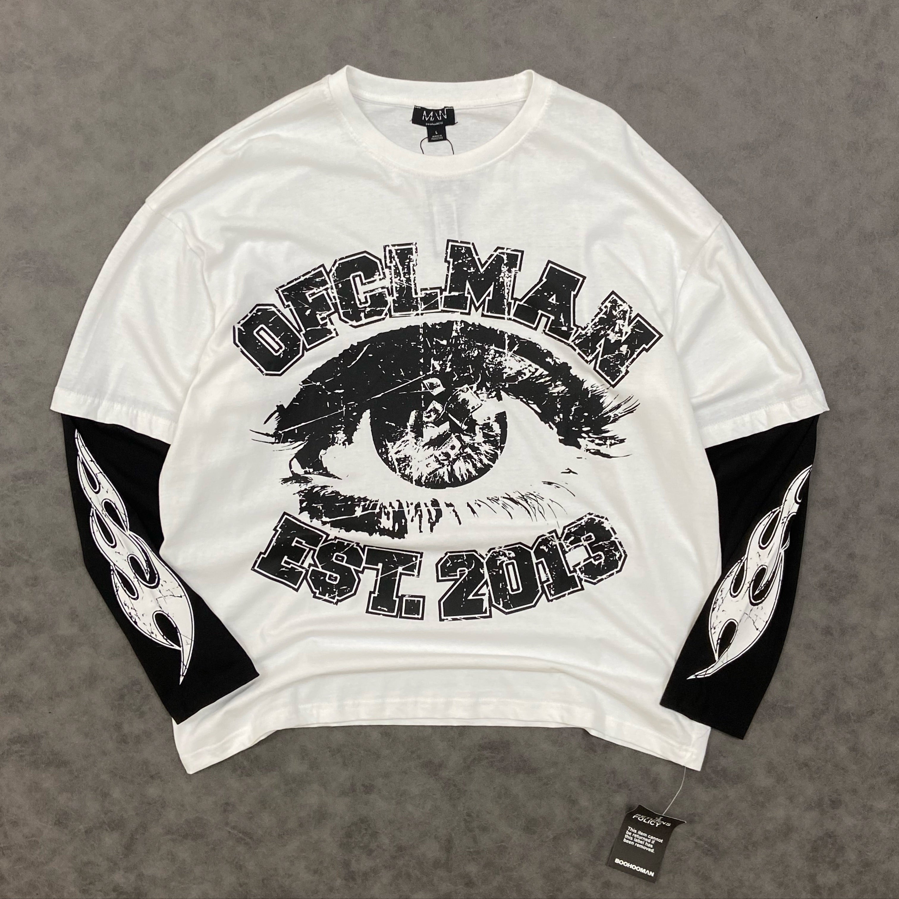 Tall Faux Layer Ofcl Varsity Printed Oversized T-Shirt