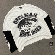 Tall Faux Layer Ofcl Varsity Printed Oversized T-Shirt