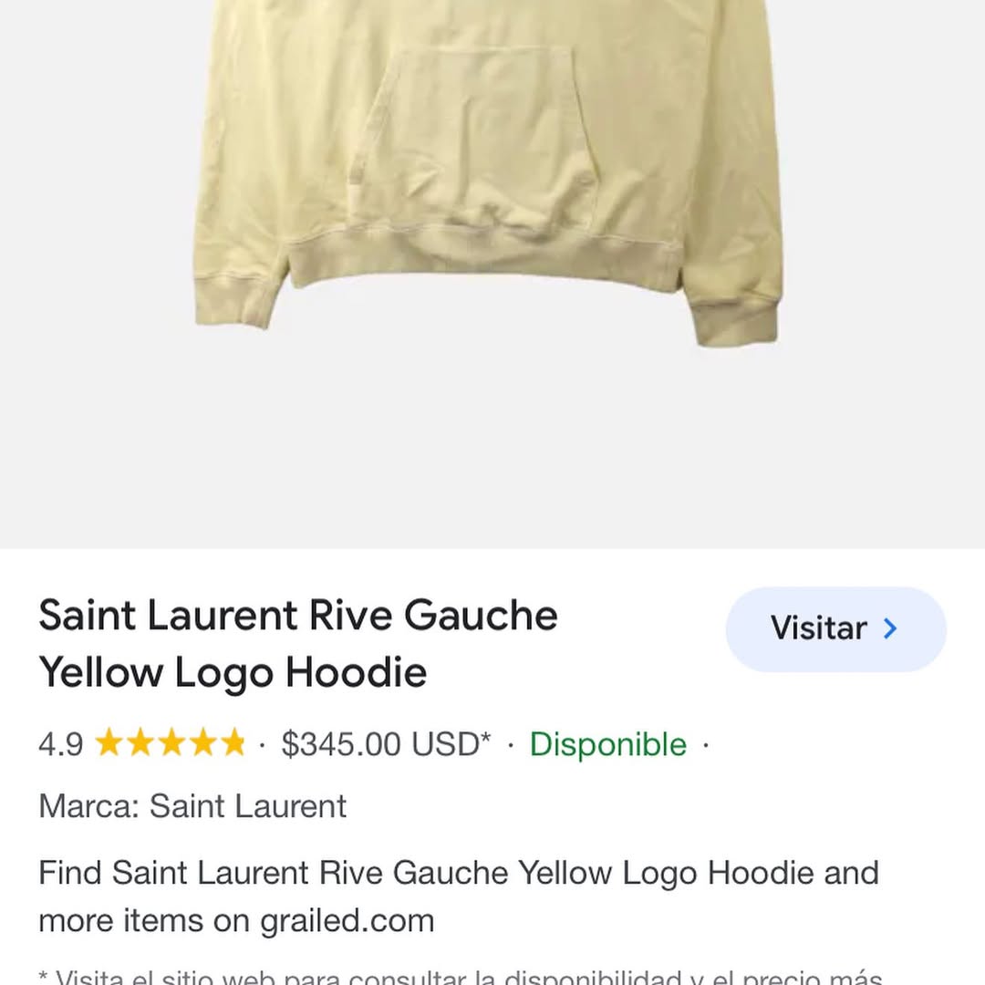 Saitn Lauren Paris Light Yellow Hoodie