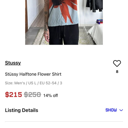 Stussy Halftone Flower Shirt