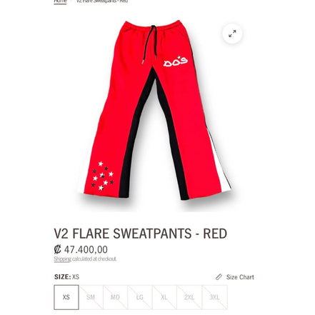 V2 FLARE SWEATPANTS - RED