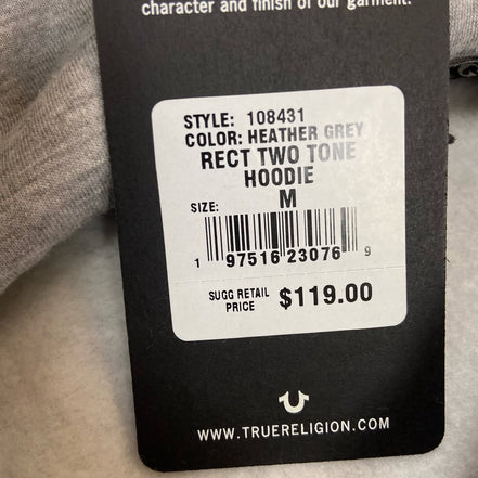 True Religion HEATHER Grey Hoodie