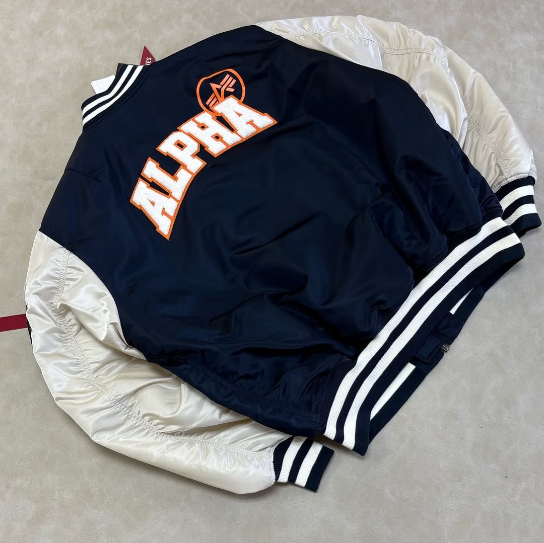 Alpha Nylon Reversible Varsity Jacket