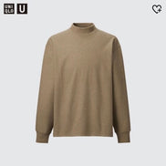 Uniglo BRUSHED JERSEY MOCK NECK LONG SLEEVE T-SHIRT