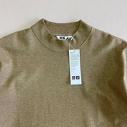 Uniglo BRUSHED JERSEY MOCK NECK LONG SLEEVE T-SHIRT