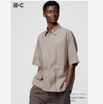 Uniqlo Broadcloth Oversized Shirt Short Sleeve