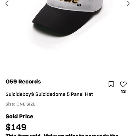 G59 Records $uicideboy$ Suicidedome 5 Panel Hat