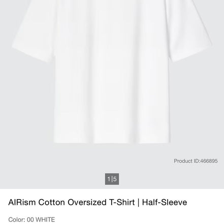 AIRism Cotton Oversized T-Shirt | Half-Sleeve