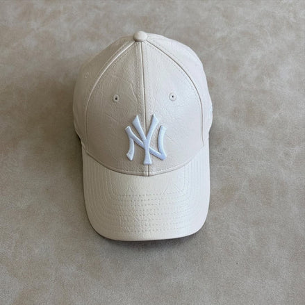 New York Yankees Crinkled Pu Cream 9FORTY Cap