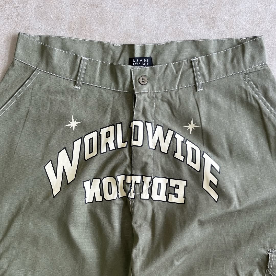 Relaxed Ripstop Cargo Worldwide Print Trouser