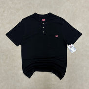 Wrangler Men’s Short Sleeve Work Pocket Henley Shirt Black
