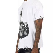 Ummar White Oversized Graphic T-Shirt