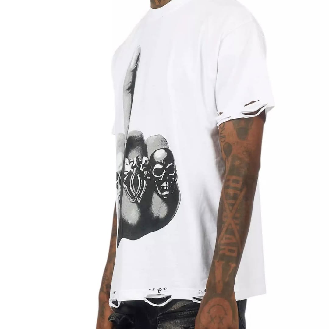 Ummar White Oversized Graphic T-Shirt