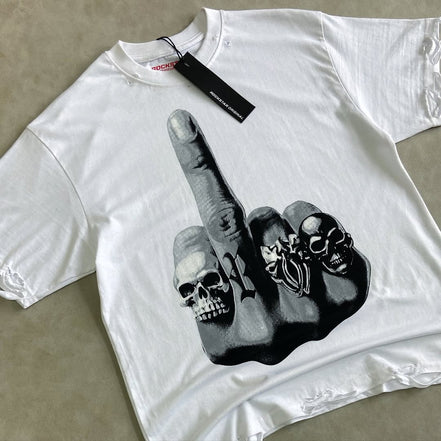 Ummar White Oversized Graphic T-Shirt