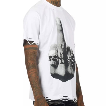 Ummar White Oversized Graphic T-Shirt
