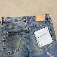 Purple Brand Light Indigo Paint Blowout Jean